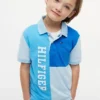 Kinder-Polohemd mit Logo und Farbblock-Design Kinder-Polohemd mit Logo und Farbblock-Design