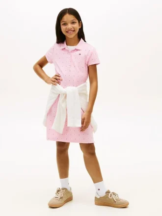 Kinder-Polokleid mit durchgehendem Blumenprint