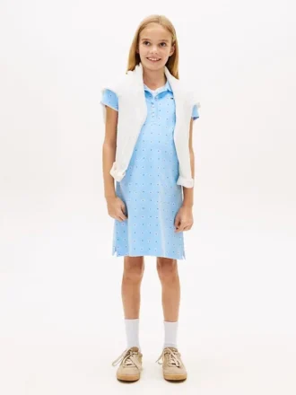 Kinder-Polokleid mit durchgehendem Blumenprint