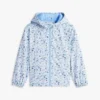 Kinder-Regenjacke mit Kapuze und Blumenmuster