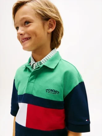 Kinder-Rugby-Polo mit Farbblock