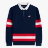 Kinder-Rugby-Polo mit Logo-Grafik und Streifen