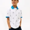 Kinder-Stretch-Polo mit durchgehendem nautischem Logo Kinder-Stretch-Polo mit durchgehendem nautischem Logo