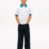 Kinder-Stretch-Polo mit durchgehendem nautischem Logo Kinder-Stretch-Polo mit durchgehendem nautischem Logo
