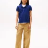 Kinder-Stretch-Polo mit Puffärmeln Kinder-Stretch-Polo mit Puffärmeln
