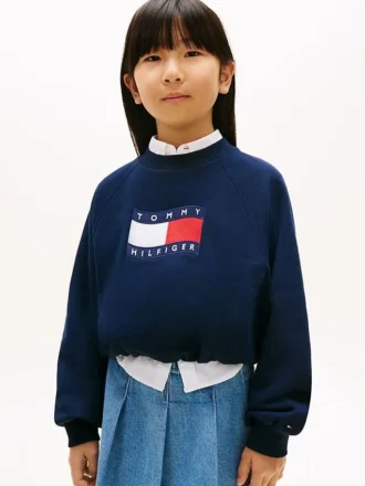 Kinder-Sweatshirt mit gewelltem Flaggenlogo