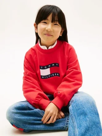 Kinder-Sweatshirt mit gewelltem Flaggenlogo
