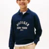 Kinder-Sweatshirt mit Rundhalsausschnitt und Hilfiger-Grafik Kinder-Sweatshirt mit Rundhalsausschnitt und Hilfiger-Grafik