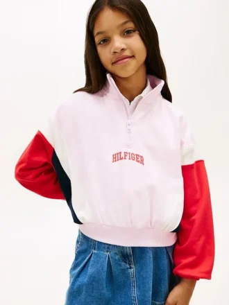 Kinder-Sweatshirt mit Viertelreißverschluss