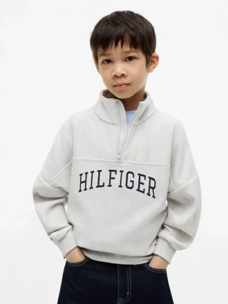 Kinder-Sweatshirt mit Viertelreißverschluss