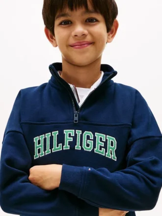 Kinder-Sweatshirt mit Viertelreißverschluss