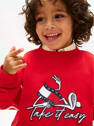 Kinder-Sweatshirt mit Wavy-Flag-Grafik