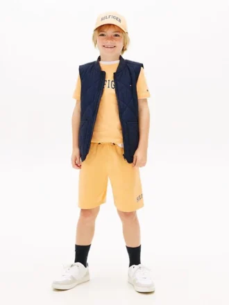 Kinder-Sweatshorts mit breitem Bein und Hilfiger-Logo