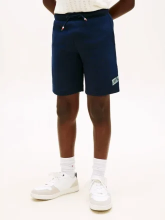 Kinder-Sweatshorts mit breitem Bein und Hilfiger-Logo