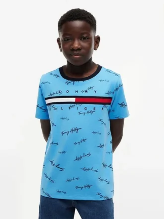 Kinder-T-Shirt mit durchgehendem Signature-Print