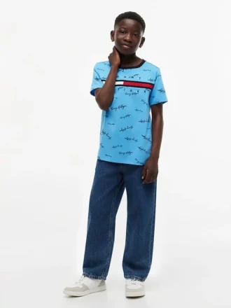 Kinder-T-Shirt mit durchgehendem Signature-Print