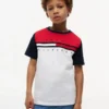 Kinder-T-Shirt mit Farbblock- und Flaggenstreifen Kinder-T-Shirt mit Farbblock- und Flaggenstreifen