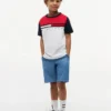Kinder-T-Shirt mit Farbblock- und Flaggenstreifen Kinder-T-Shirt mit Farbblock- und Flaggenstreifen