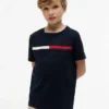 Kinder-T-Shirt mit Flaggenstreifen-Logo Kinder-T-Shirt mit Flaggenstreifen-Logo