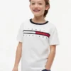Kinder-T-Shirt mit Flaggenstreifen-Logo Kinder-T-Shirt mit Flaggenstreifen-Logo