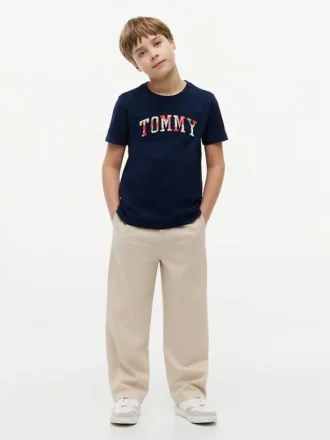 Kinder-T-Shirt mit floralem Tommy-Logo