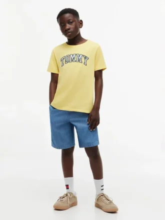 Kinder-T-Shirt mit floralem Tommy-Logo