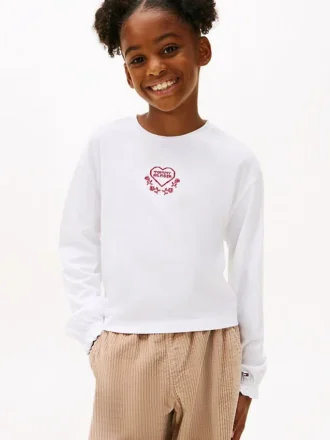 Kinder-T-Shirt mit gesticktem Herz-Logo