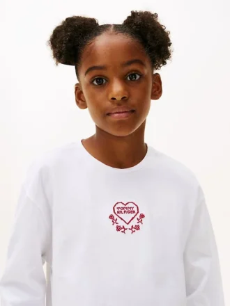 Kinder-T-Shirt mit gesticktem Herz-Logo