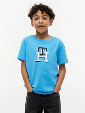 Kinder-T-Shirt mit mehrfarbigem Monogramm