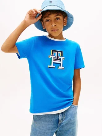 Kinder-T-Shirt mit mehrfarbigem Monogramm
