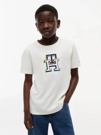 Kinder-T-Shirt mit mehrfarbigem Monogramm