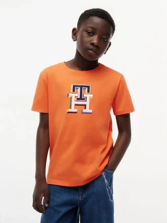 Kinder-T-Shirt mit mehrfarbigem Monogramm