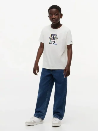 Kinder-T-Shirt mit mehrfarbigem Monogramm