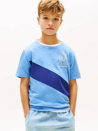 Kinder-T-Shirt mit Monogramm und Streifen