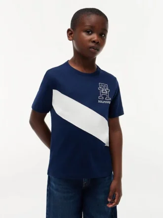 Kinder-T-Shirt mit Monogramm und Streifen