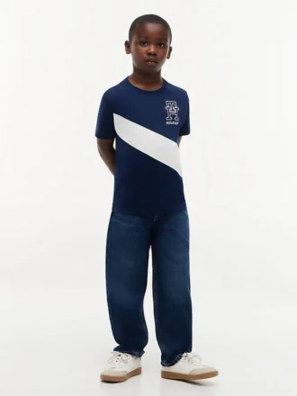 Kinder-T-Shirt mit Monogramm und Streifen