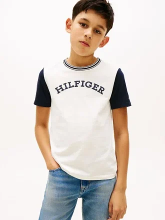 Kinder-T-Shirt mit Monotype-Logo und Farbblock-Design