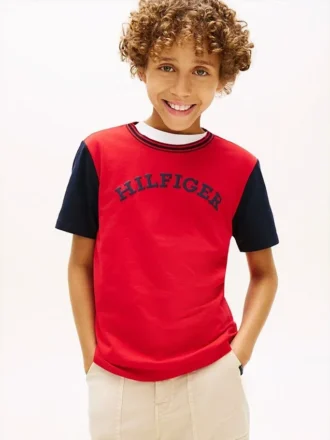 Kinder-T-Shirt mit Monotype-Logo und Farbblock-Design