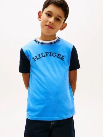 Kinder-T-Shirt mit Monotype-Logo und Farbblock-Design
