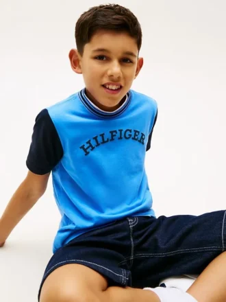 Kinder-T-Shirt mit Monotype-Logo und Farbblock-Design