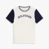 Kinder-T-Shirt mit Monotype-Logo und Farbblock-Design Kinder-T-Shirt mit Monotype-Logo und Farbblock-Design