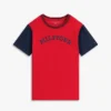 Kinder-T-Shirt mit Monotype-Logo und Farbblock-Design Kinder-T-Shirt mit Monotype-Logo und Farbblock-Design