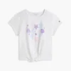 Kinder-T-Shirt mit Muschelmotiv und Bindeband vorne