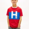 Kinder-T-Shirt mit nautischem H-Logo und Farbblock-Design