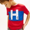 Kinder-T-Shirt mit nautischem H-Logo und Farbblock-Design