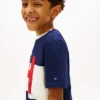 Kinder-T-Shirt mit nautischem H-Logo und Farbblock-Design
