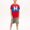 Kinder-T-Shirt mit nautischem H-Logo und Farbblock-Design