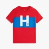Kinder-T-Shirt mit nautischem H-Logo und Farbblock-Design
