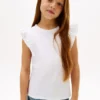 Kinder-T-Shirt mit Stickerei und Lochstickerei