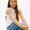 Kinder-T-Shirt mit Stickerei und Lochstickerei